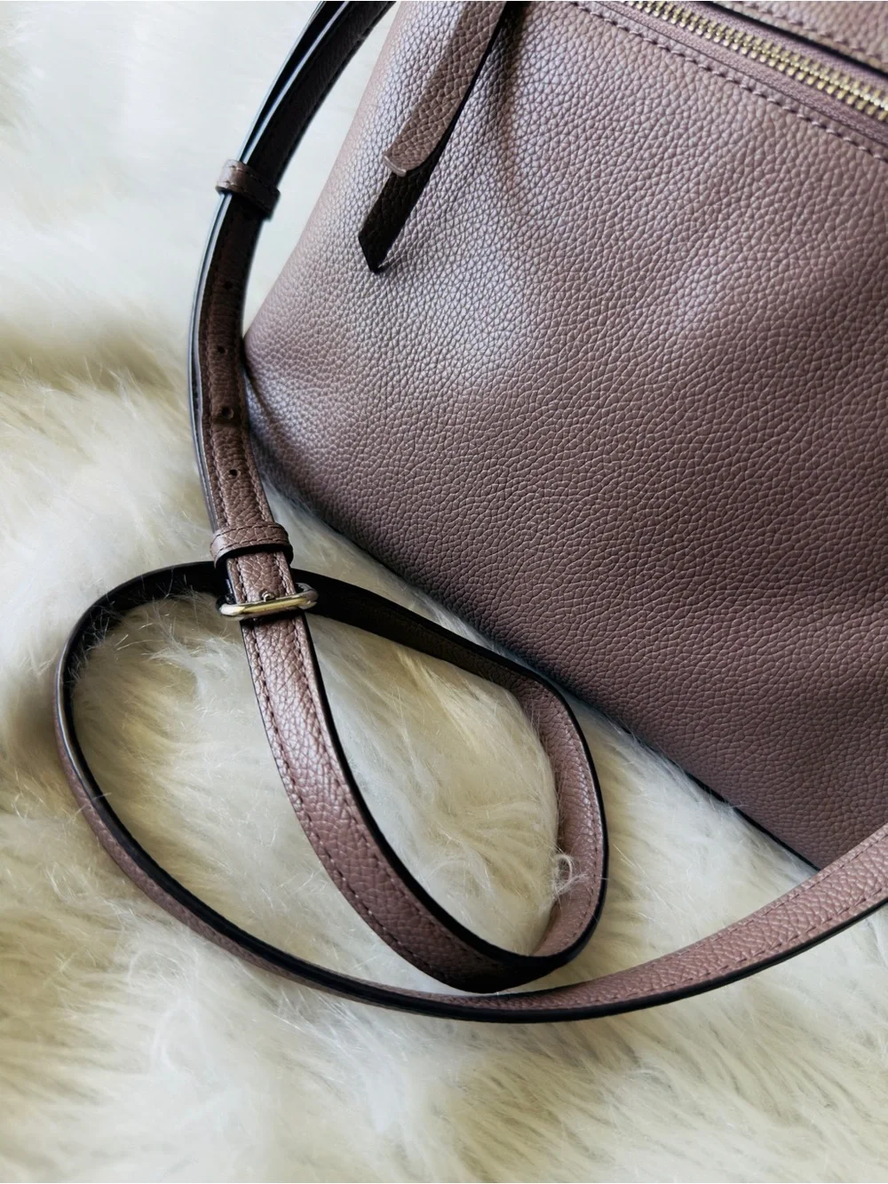 Kate Spade Pebbled Leather Crossbody Bag Medium Taupe Brown Shoulder Purse